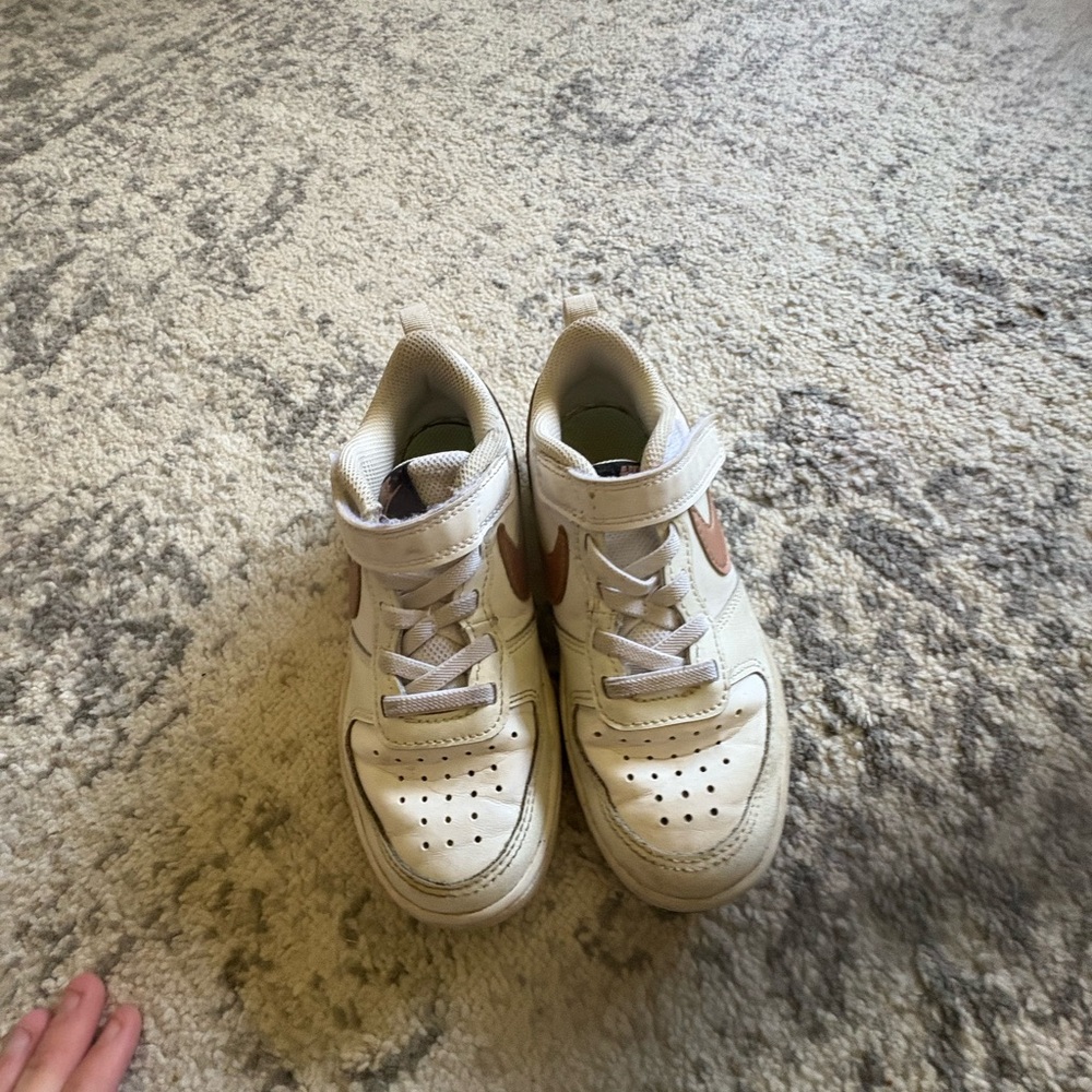Nike Kids White and Tan Sneakers